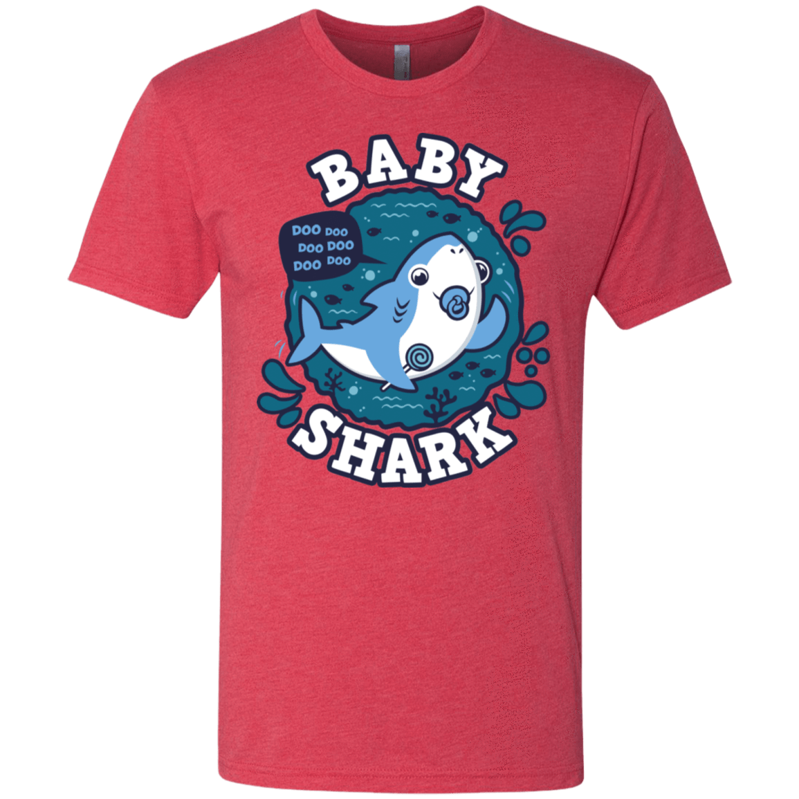 T-Shirts Vintage Red / S Shark Family trazo - Baby Boy chupete Men's Triblend T-Shirt