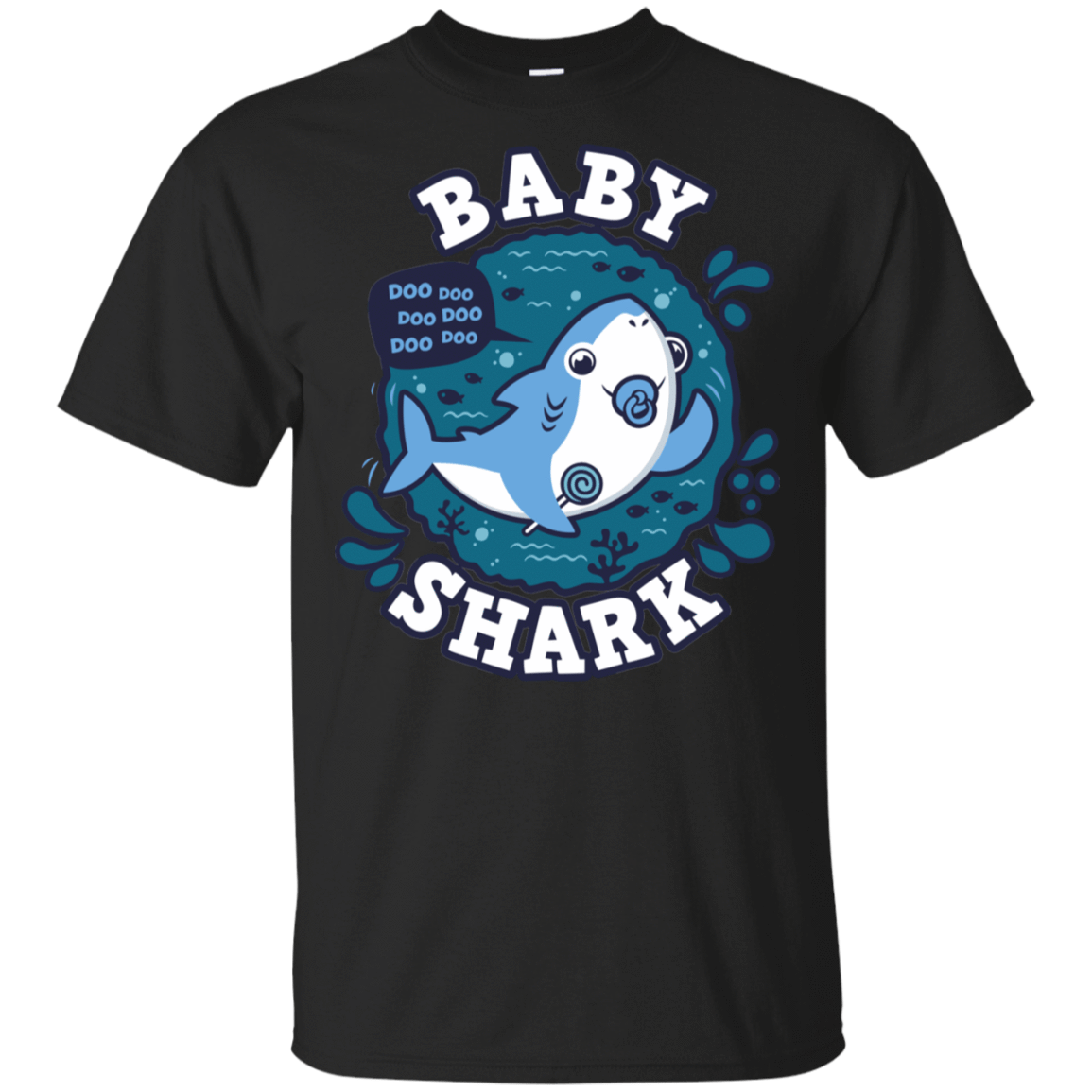 T-Shirts Black / S Shark Family trazo - Baby Boy chupete T-Shirt