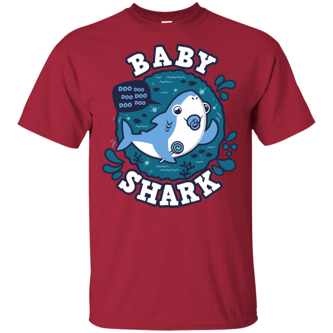 T-Shirts Cardinal / S Shark Family trazo - Baby Boy chupete T-Shirt