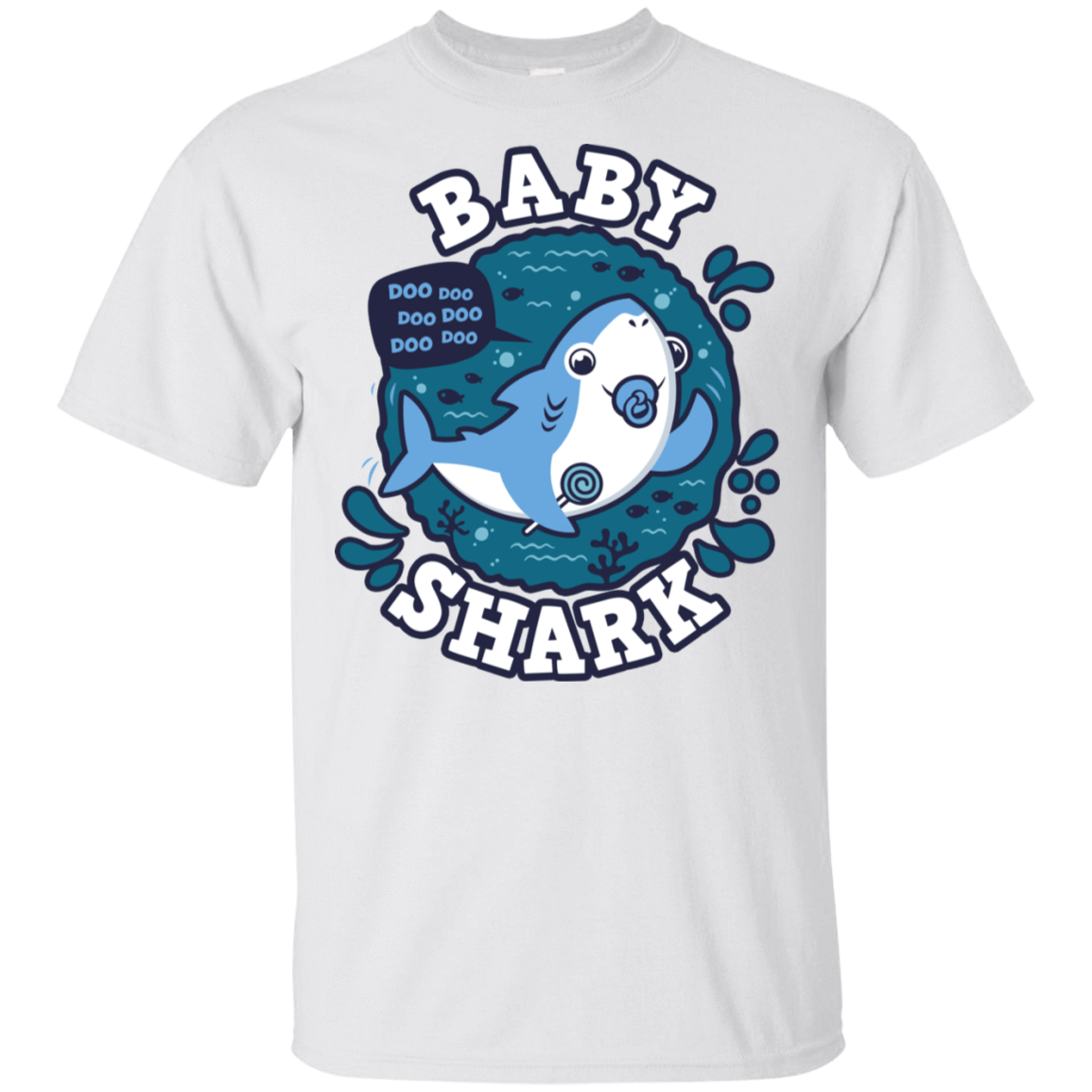 T-Shirts White / S Shark Family trazo - Baby Boy chupete T-Shirt