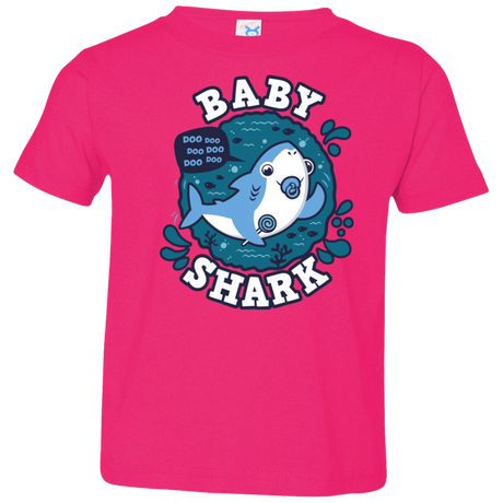 T-Shirts Hot Pink / 2T Shark Family trazo - Baby Boy chupete Toddler Premium T-Shirt