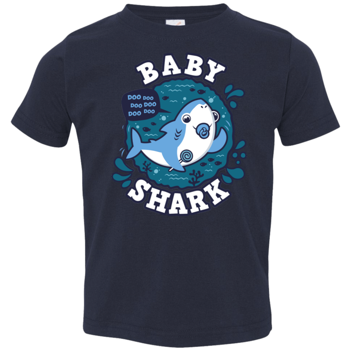T-Shirts Navy / 2T Shark Family trazo - Baby Boy chupete Toddler Premium T-Shirt