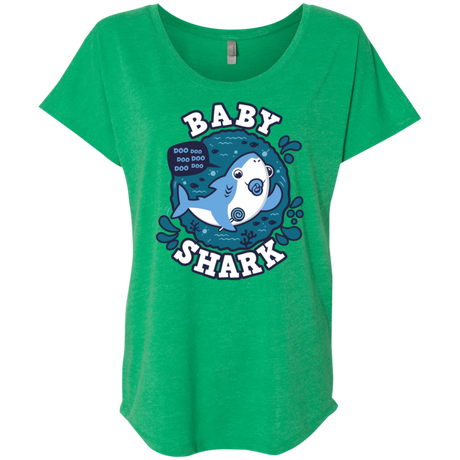 T-Shirts Envy / X-Small Shark Family trazo - Baby Boy chupete Triblend Dolman Sleeve