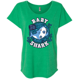 T-Shirts Envy / X-Small Shark Family trazo - Baby Boy chupete Triblend Dolman Sleeve