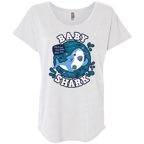 T-Shirts Heather White / X-Small Shark Family trazo - Baby Boy chupete Triblend Dolman Sleeve