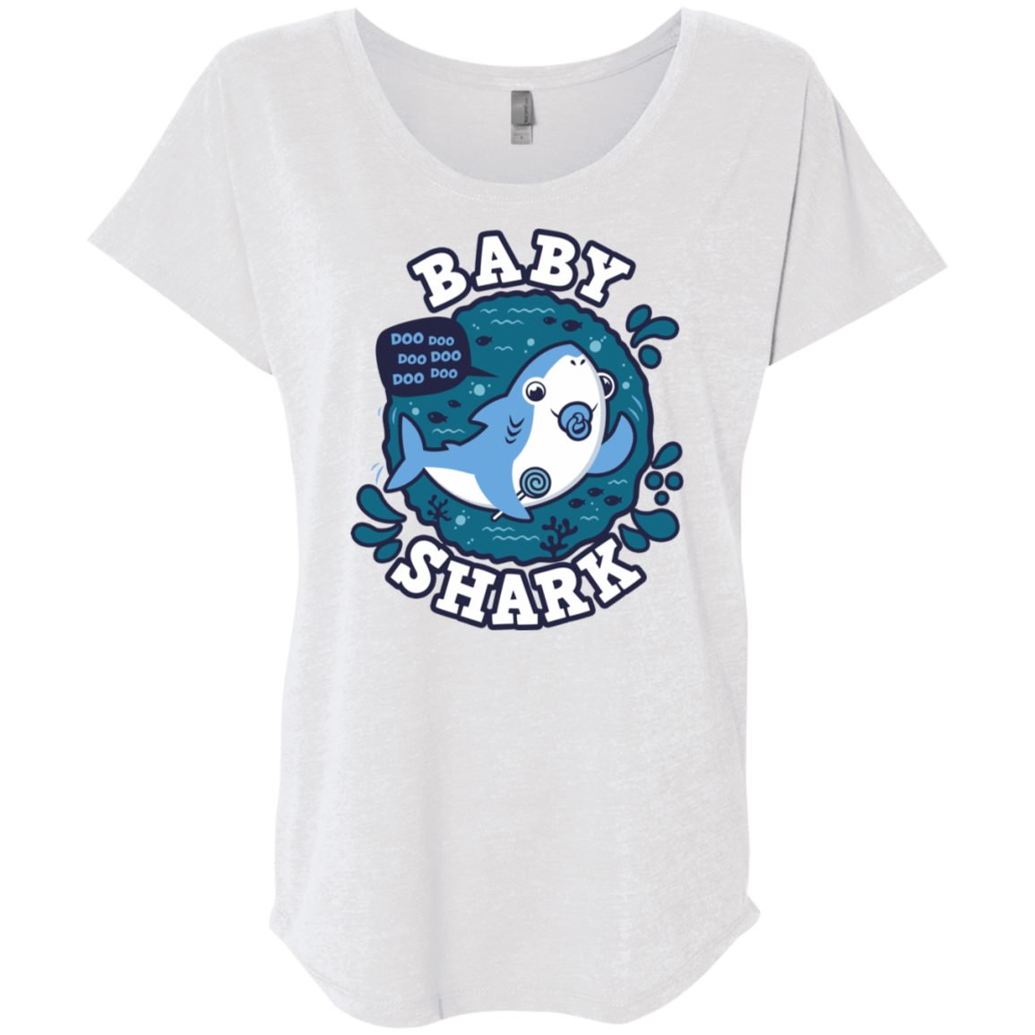 T-Shirts Heather White / X-Small Shark Family trazo - Baby Boy chupete Triblend Dolman Sleeve