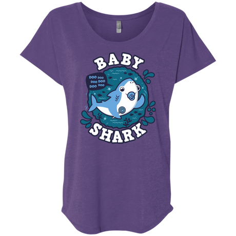 T-Shirts Purple Rush / X-Small Shark Family trazo - Baby Boy chupete Triblend Dolman Sleeve