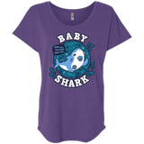 T-Shirts Purple Rush / X-Small Shark Family trazo - Baby Boy chupete Triblend Dolman Sleeve