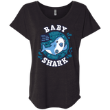 T-Shirts Vintage Black / X-Small Shark Family trazo - Baby Boy chupete Triblend Dolman Sleeve