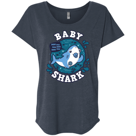 T-Shirts Vintage Navy / X-Small Shark Family trazo - Baby Boy chupete Triblend Dolman Sleeve