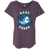 T-Shirts Vintage Purple / X-Small Shark Family trazo - Baby Boy chupete Triblend Dolman Sleeve