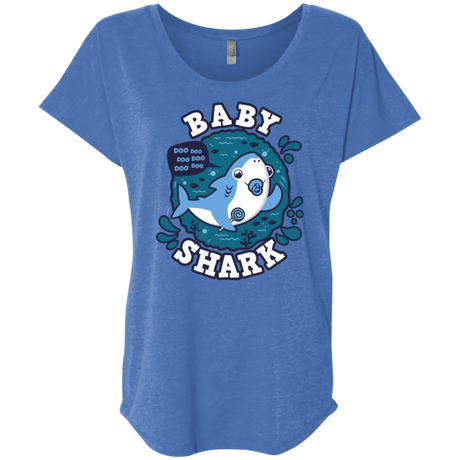 T-Shirts Vintage Royal / X-Small Shark Family trazo - Baby Boy chupete Triblend Dolman Sleeve