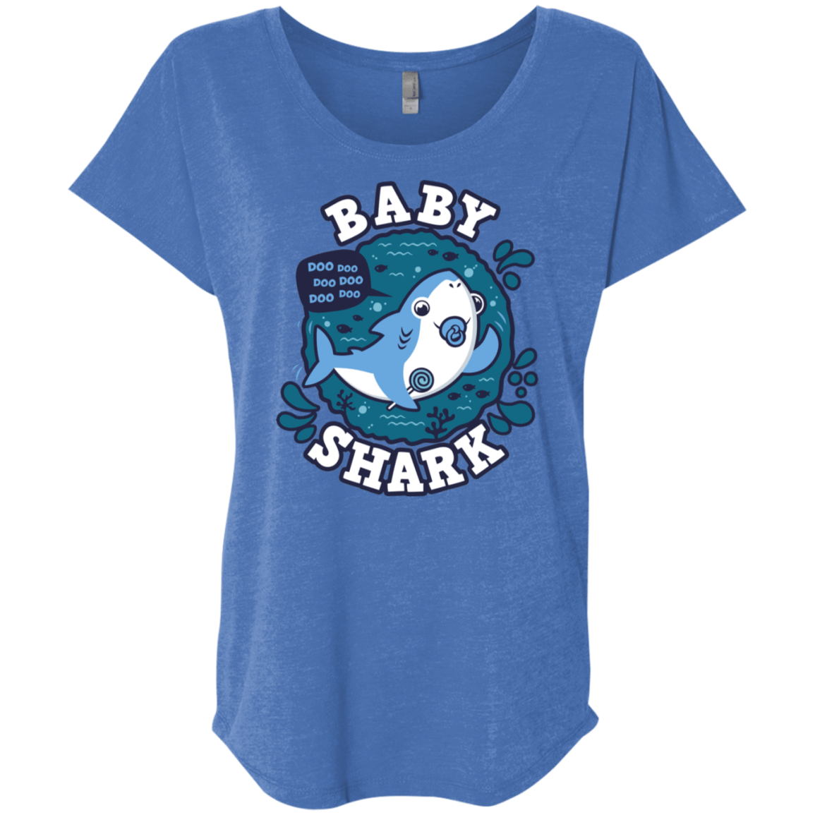T-Shirts Vintage Royal / X-Small Shark Family trazo - Baby Boy chupete Triblend Dolman Sleeve