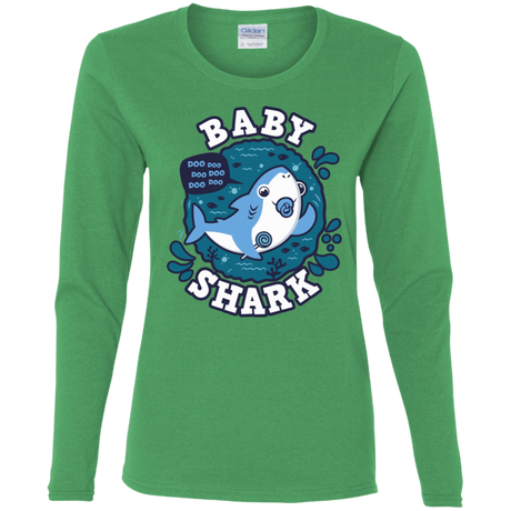 T-Shirts Irish Green / S Shark Family trazo - Baby Boy chupete Women's Long Sleeve T-Shirt