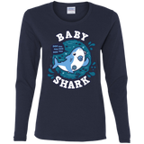 T-Shirts Navy / S Shark Family trazo - Baby Boy chupete Women's Long Sleeve T-Shirt