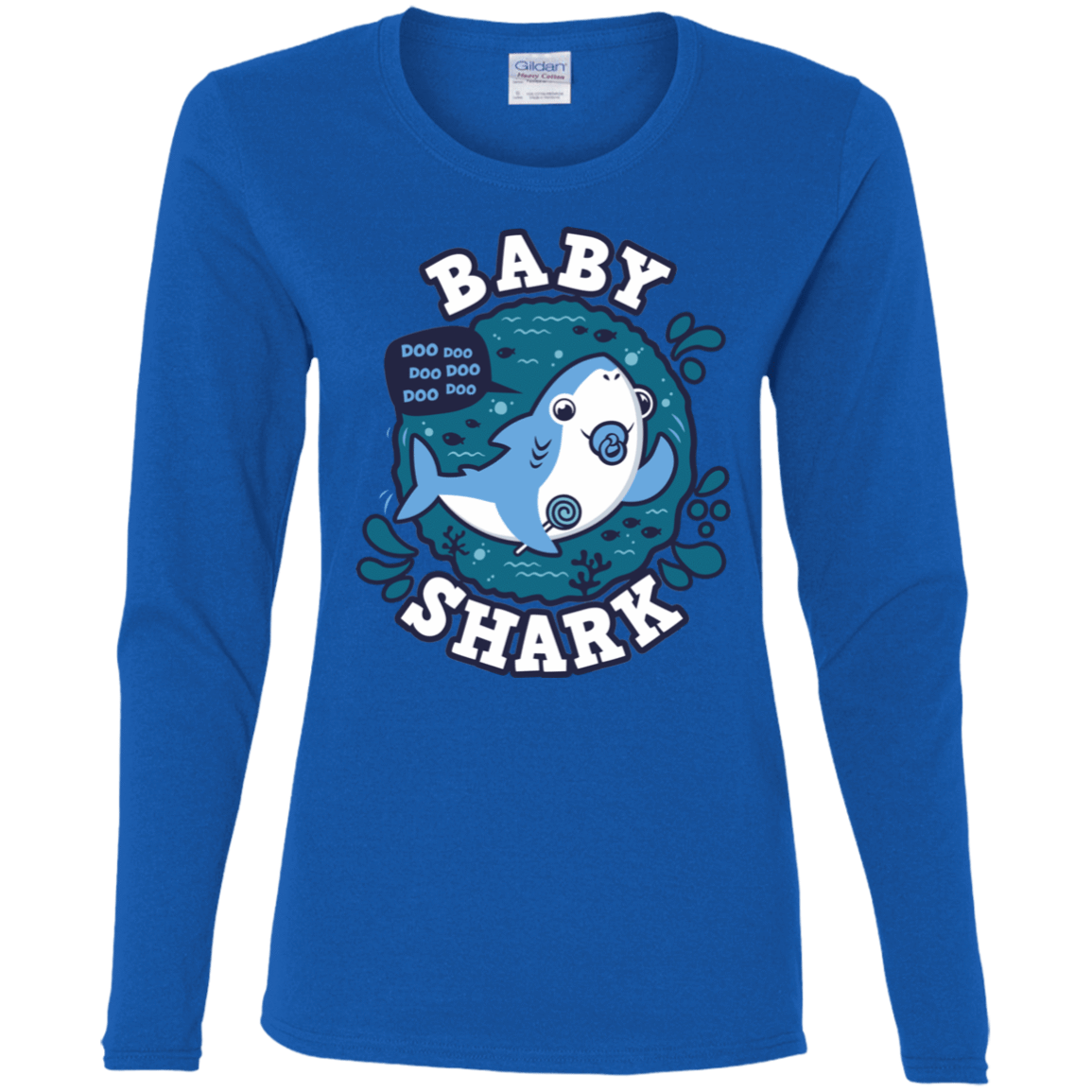 T-Shirts Royal / S Shark Family trazo - Baby Boy chupete Women's Long Sleeve T-Shirt