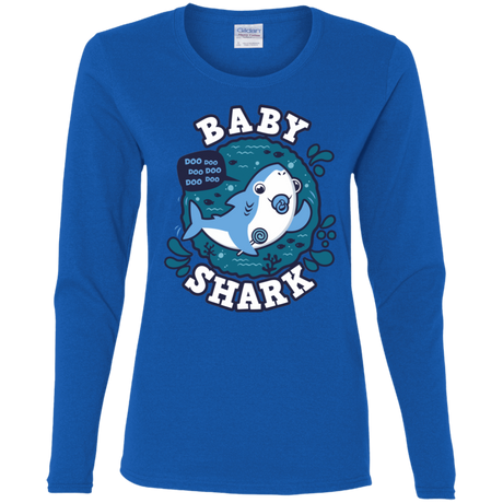 T-Shirts Royal / S Shark Family trazo - Baby Boy chupete Women's Long Sleeve T-Shirt