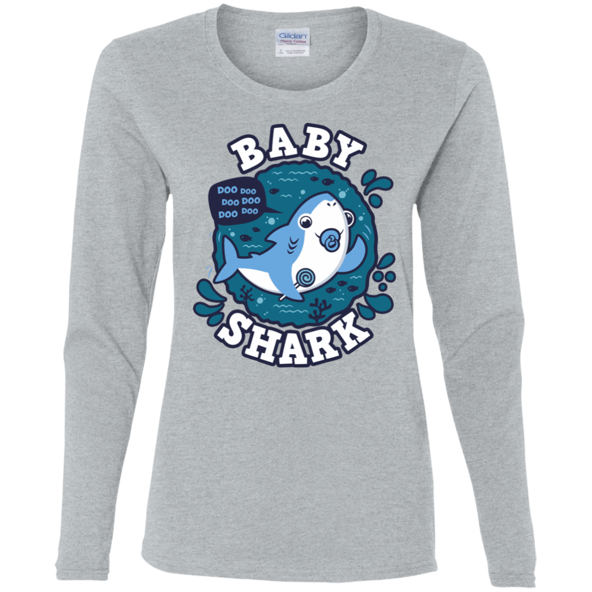 T-Shirts Sport Grey / S Shark Family trazo - Baby Boy chupete Women's Long Sleeve T-Shirt