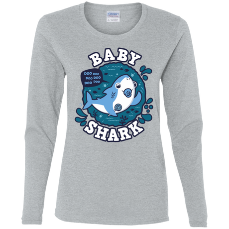 T-Shirts Sport Grey / S Shark Family trazo - Baby Boy chupete Women's Long Sleeve T-Shirt