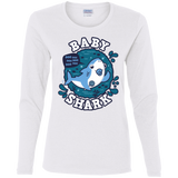 T-Shirts White / S Shark Family trazo - Baby Boy chupete Women's Long Sleeve T-Shirt