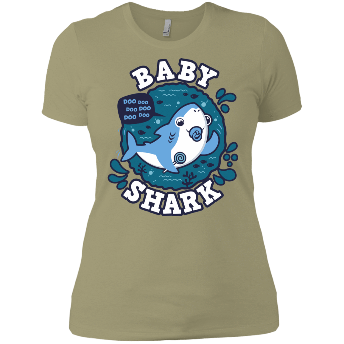 T-Shirts Light Olive / X-Small Shark Family trazo - Baby Boy chupete Women's Premium T-Shirt