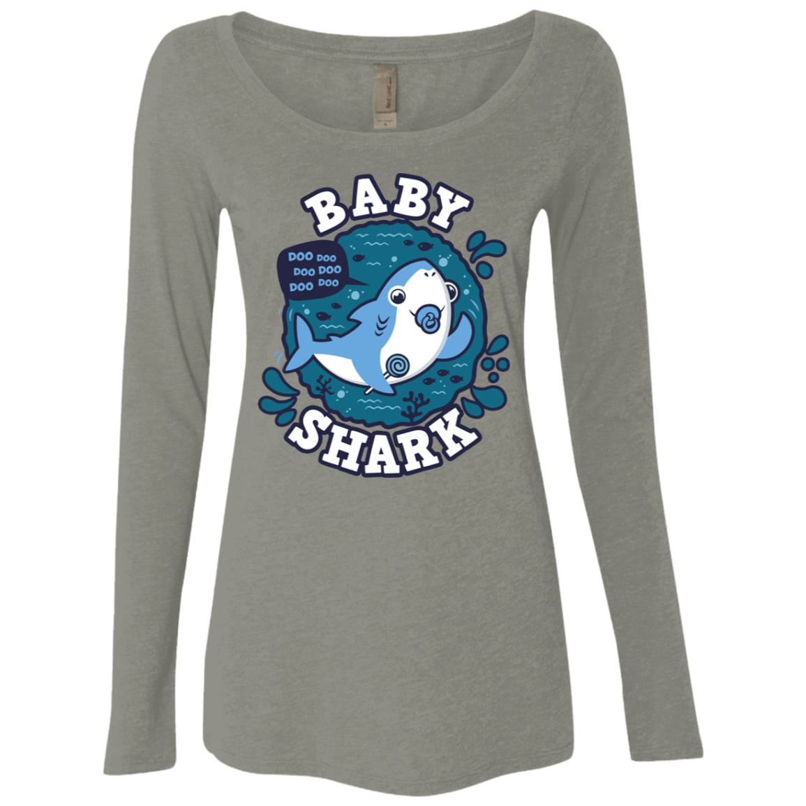 T-Shirts Venetian Grey / S Shark Family trazo - Baby Boy chupete Women's Triblend Long Sleeve Shirt