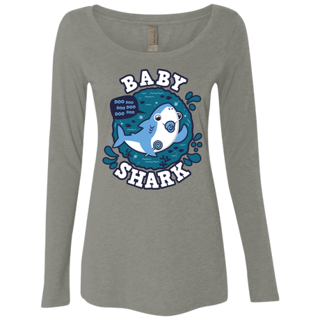 T-Shirts Venetian Grey / S Shark Family trazo - Baby Boy chupete Women's Triblend Long Sleeve Shirt