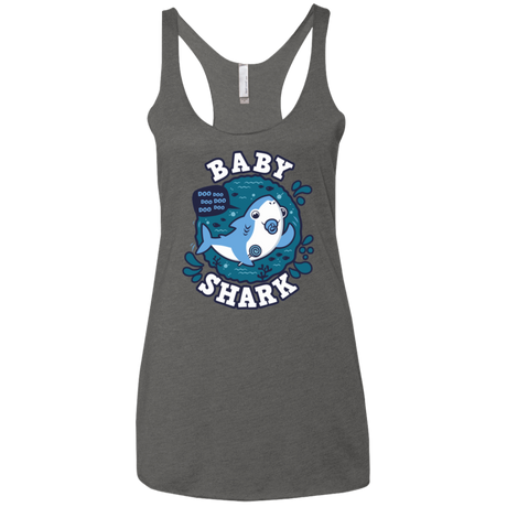 T-Shirts Premium Heather / X-Small Shark Family trazo - Baby Boy chupete Women's Triblend Racerback Tank