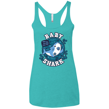 T-Shirts Tahiti Blue / X-Small Shark Family trazo - Baby Boy chupete Women's Triblend Racerback Tank