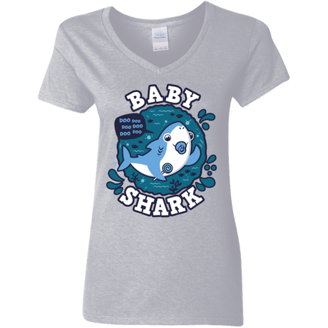 T-Shirts Sport Grey / S Shark Family trazo - Baby Boy chupete Women's V-Neck T-Shirt