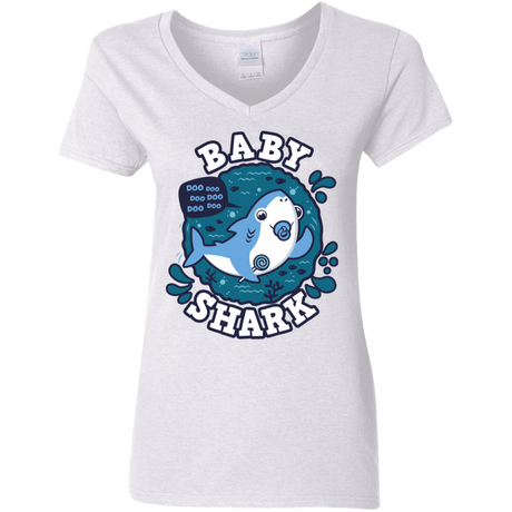 T-Shirts White / S Shark Family trazo - Baby Boy chupete Women's V-Neck T-Shirt