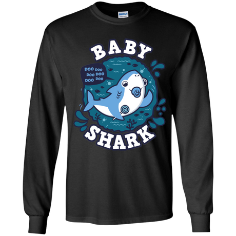 T-Shirts Black / YS Shark Family trazo - Baby Boy chupete Youth Long Sleeve T-Shirt