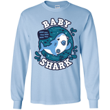 T-Shirts Light Blue / YS Shark Family trazo - Baby Boy chupete Youth Long Sleeve T-Shirt