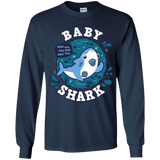T-Shirts Navy / YS Shark Family trazo - Baby Boy chupete Youth Long Sleeve T-Shirt