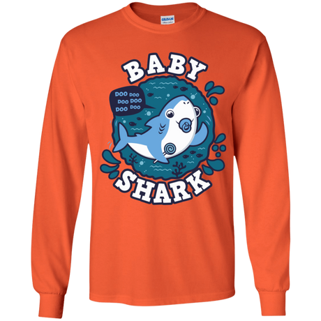 T-Shirts Orange / YS Shark Family trazo - Baby Boy chupete Youth Long Sleeve T-Shirt