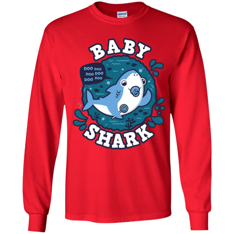 T-Shirts Red / YS Shark Family trazo - Baby Boy chupete Youth Long Sleeve T-Shirt