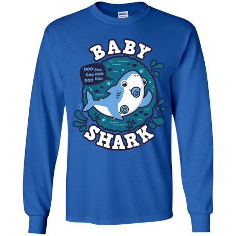 T-Shirts Royal / YS Shark Family trazo - Baby Boy chupete Youth Long Sleeve T-Shirt