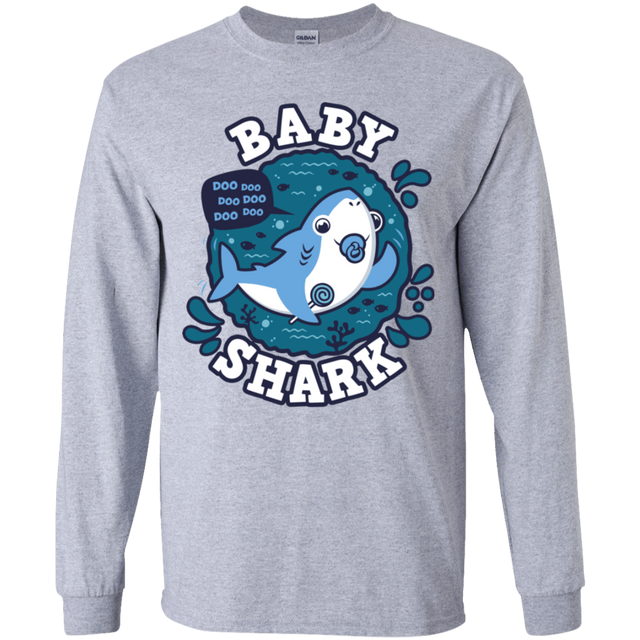 T-Shirts Sport Grey / YS Shark Family trazo - Baby Boy chupete Youth Long Sleeve T-Shirt