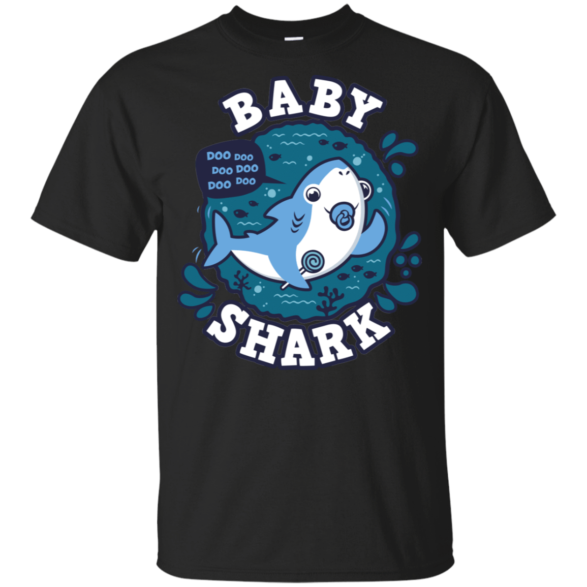 T-Shirts Black / YXS Shark Family trazo - Baby Boy chupete Youth T-Shirt