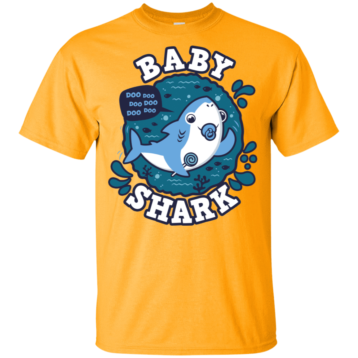 T-Shirts Gold / YXS Shark Family trazo - Baby Boy chupete Youth T-Shirt
