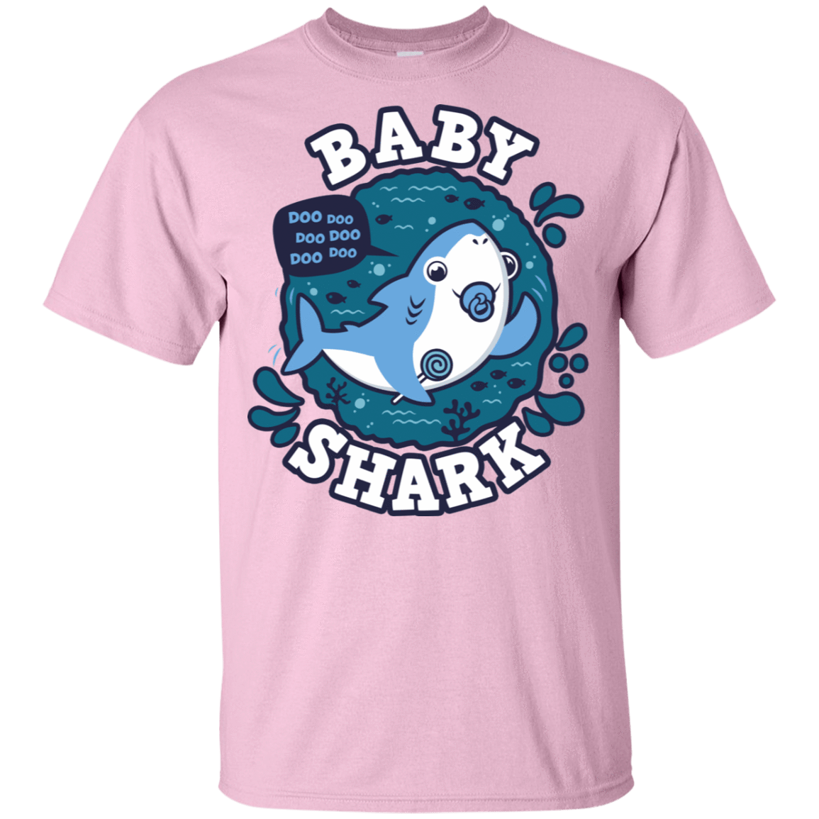 T-Shirts Light Pink / YXS Shark Family trazo - Baby Boy chupete Youth T-Shirt