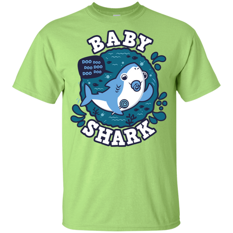 T-Shirts Mint Green / YXS Shark Family trazo - Baby Boy chupete Youth T-Shirt