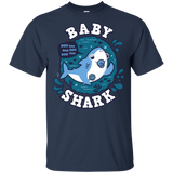 T-Shirts Navy / YXS Shark Family trazo - Baby Boy chupete Youth T-Shirt