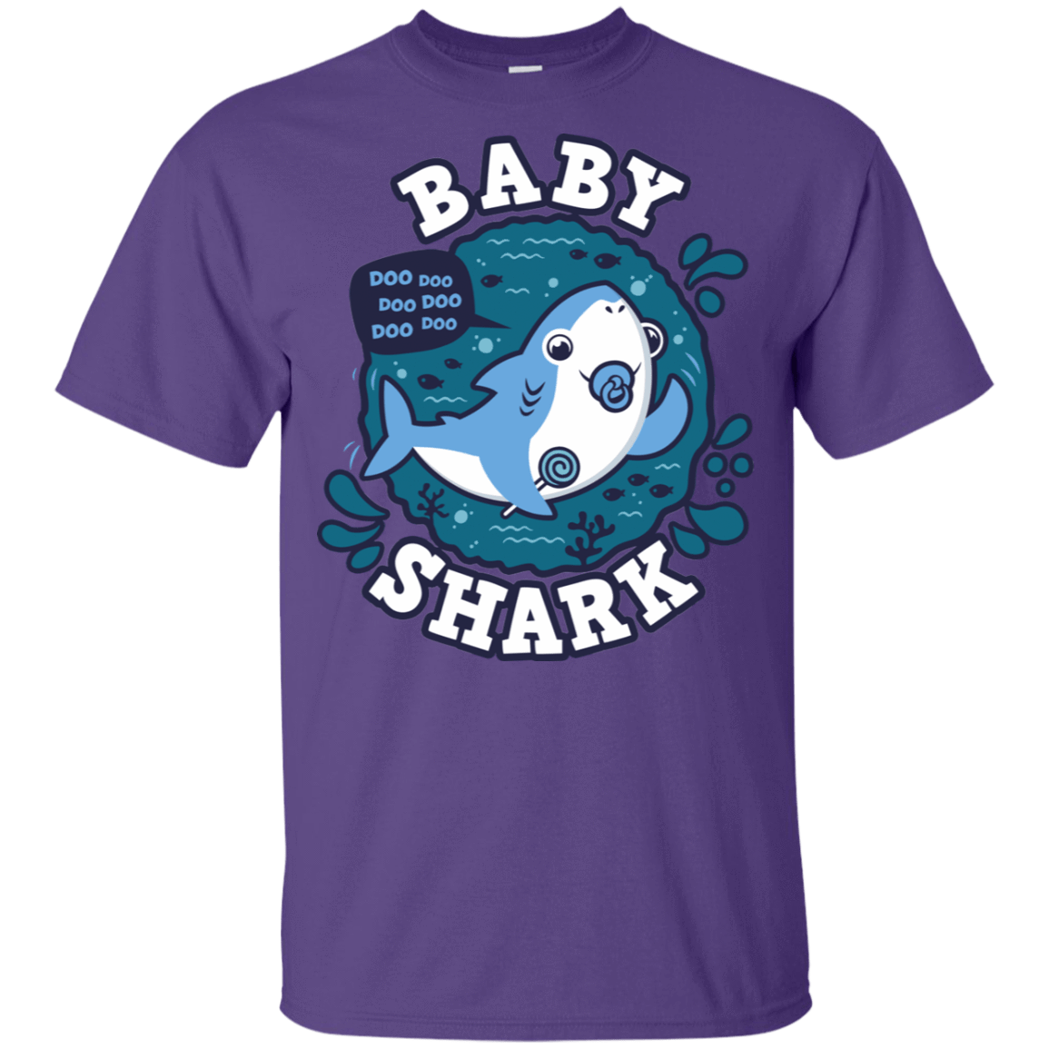 T-Shirts Purple / YXS Shark Family trazo - Baby Boy chupete Youth T-Shirt