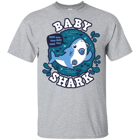 T-Shirts Sport Grey / YXS Shark Family trazo - Baby Boy chupete Youth T-Shirt
