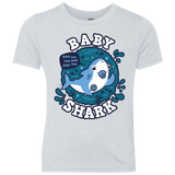 T-Shirts Heather White / YXS Shark Family trazo - Baby Boy chupete Youth Triblend T-Shirt