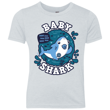 T-Shirts Heather White / YXS Shark Family trazo - Baby Boy chupete Youth Triblend T-Shirt