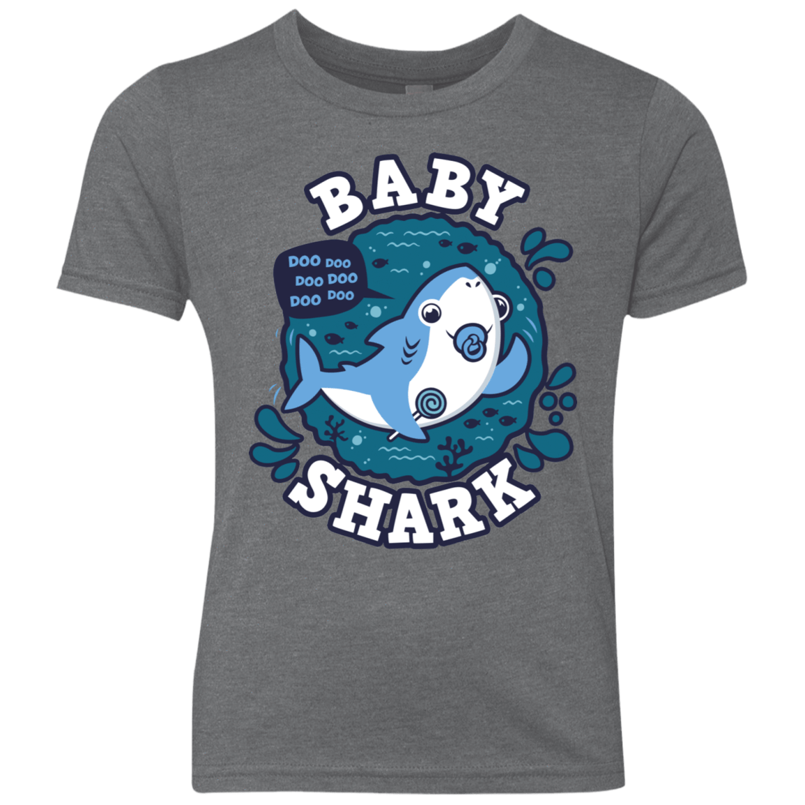 T-Shirts Premium Heather / YXS Shark Family trazo - Baby Boy chupete Youth Triblend T-Shirt