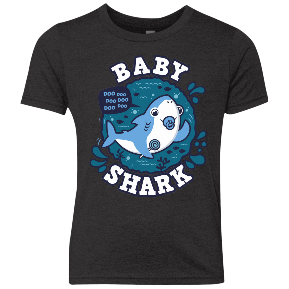 T-Shirts Vintage Black / YXS Shark Family trazo - Baby Boy chupete Youth Triblend T-Shirt