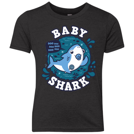 T-Shirts Vintage Black / YXS Shark Family trazo - Baby Boy chupete Youth Triblend T-Shirt